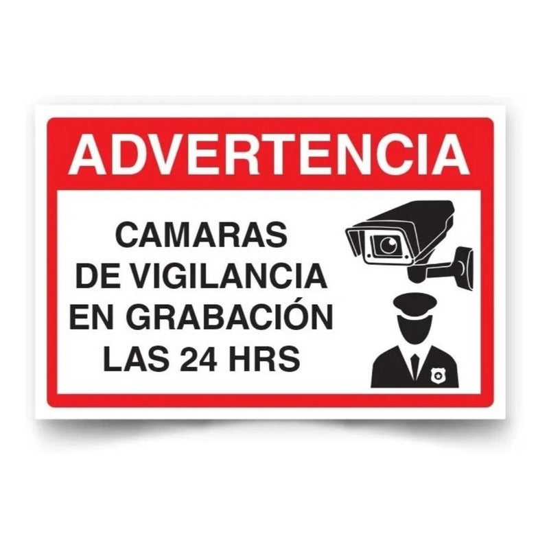 Señalética Advertencia Cámaras De Vigilancia 30x20cm