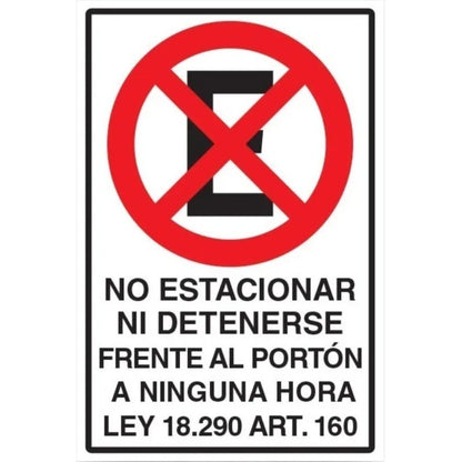 Trovic No Estacionar Ni Detenerse F Al P A N H C/ley 30x20cm